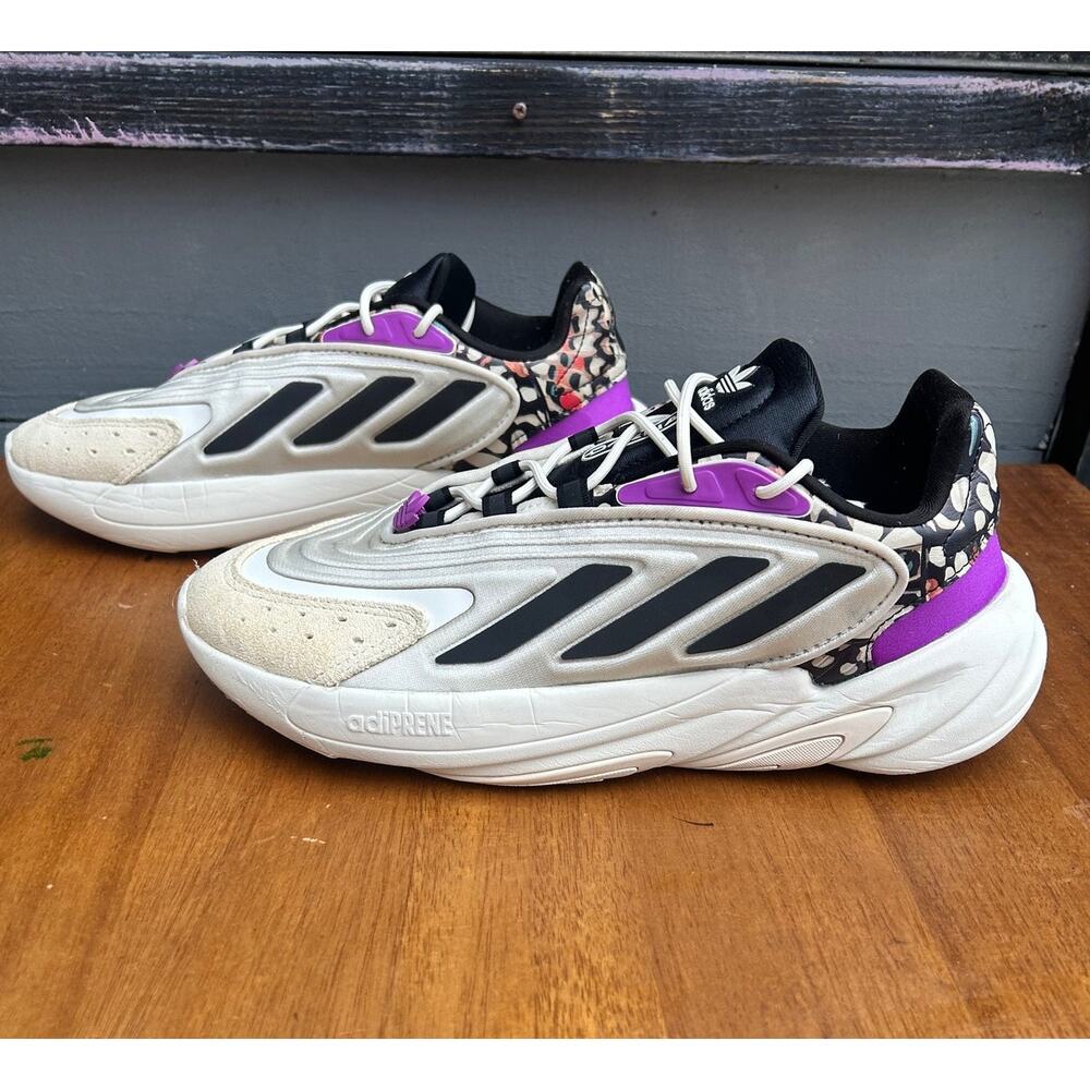 Adidas Ozelia Sneakers Womens Size 9 White Black Purple Adiprene Running Shoes